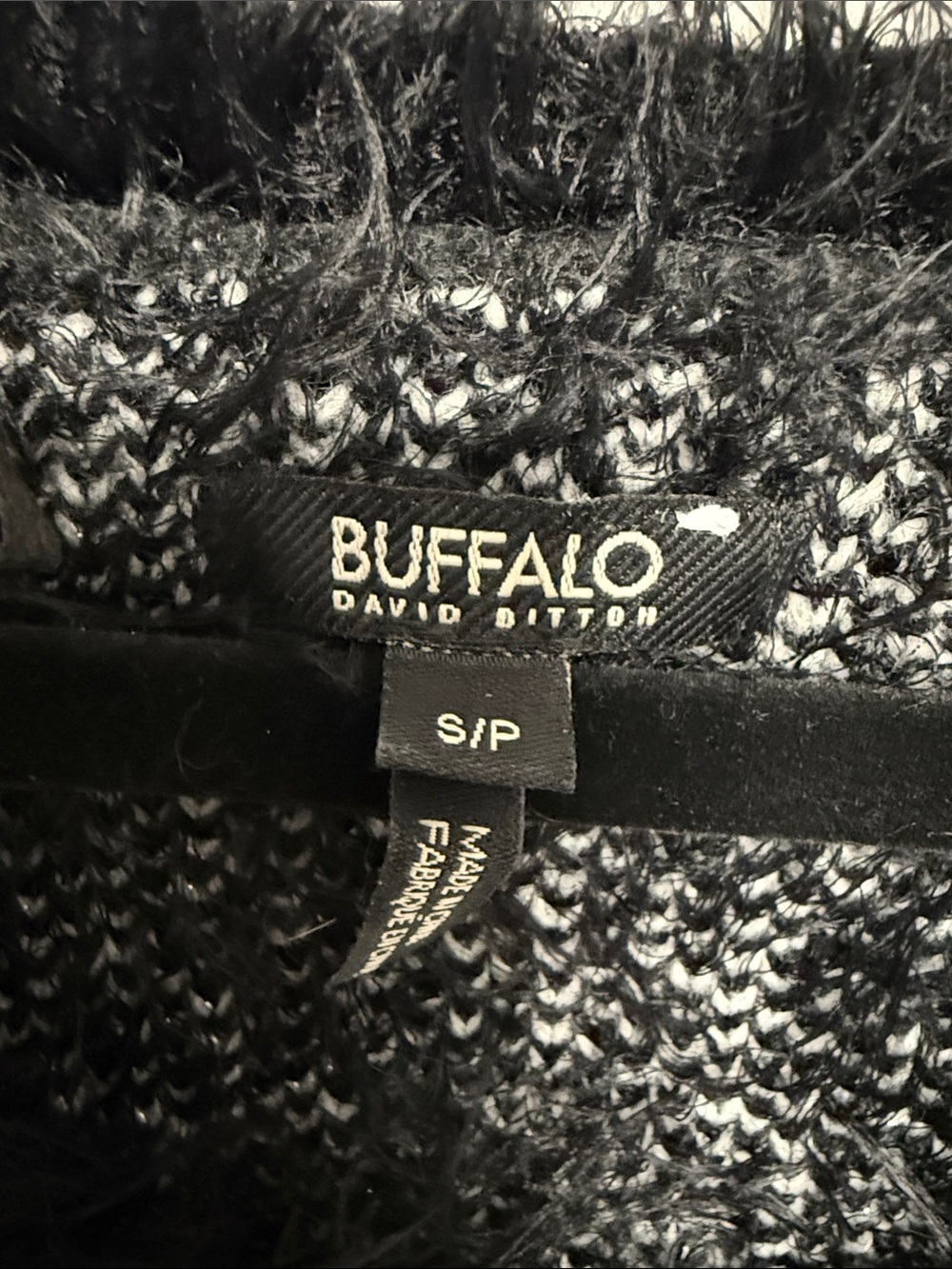 Buffalo David Bitton | Sweaters | Buffalo David Bitton Black Fuzzy ...